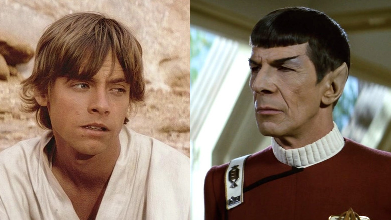 Luke Skywalker looking to the right in Stars Wars: A New Hope and Spock looking to the left in Star Trek II: The Wrath of Khan