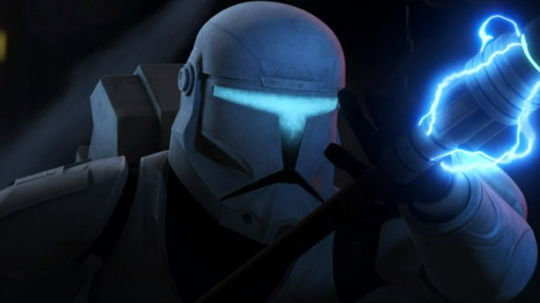 Clone Commando holding electrostaff