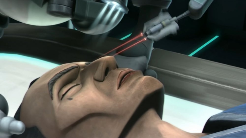 A clone trooper undergoing surgery, from Star Wars: The Clone Wars