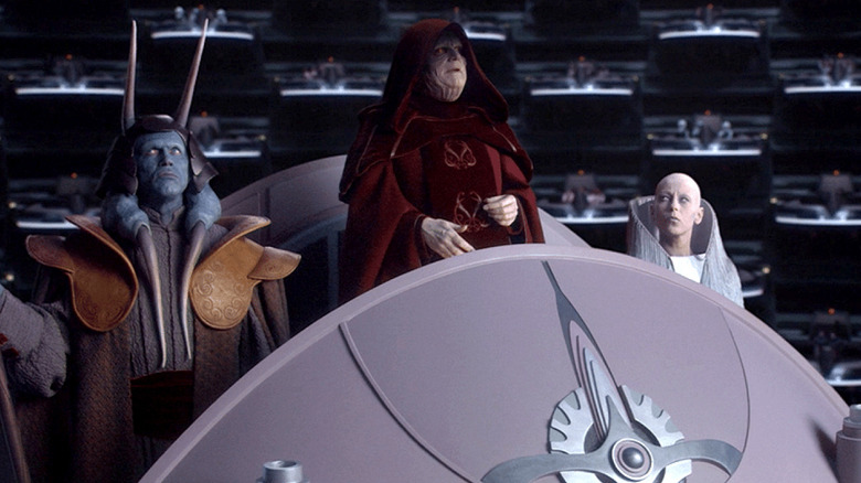 Palpatine making Declaration New Order