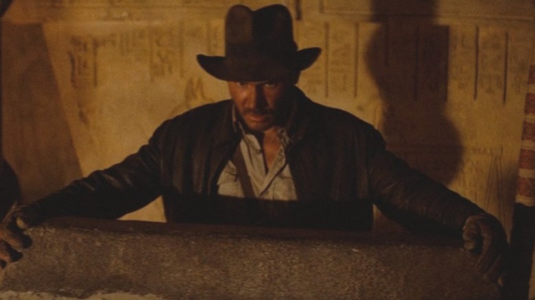 Indiana Jones opening the case of the ark