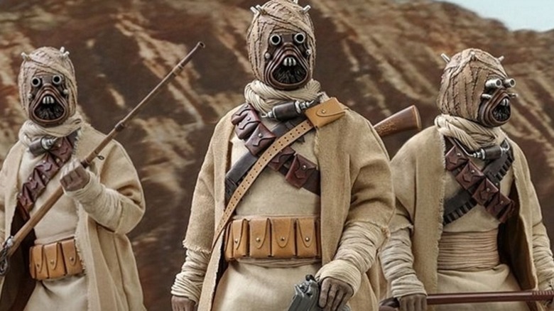 Tusken Raiders on the planet Tatooine in "The Book of Boba Fett"