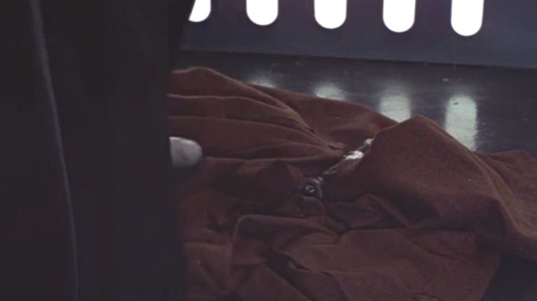 Vader stepping on Kenobi's cloak