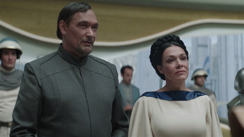 Bail and Breha Organa both looking attentive