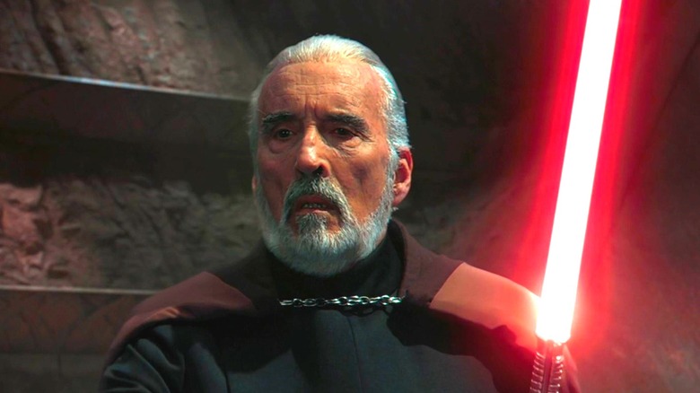 Count Dooku wields his lightsaber