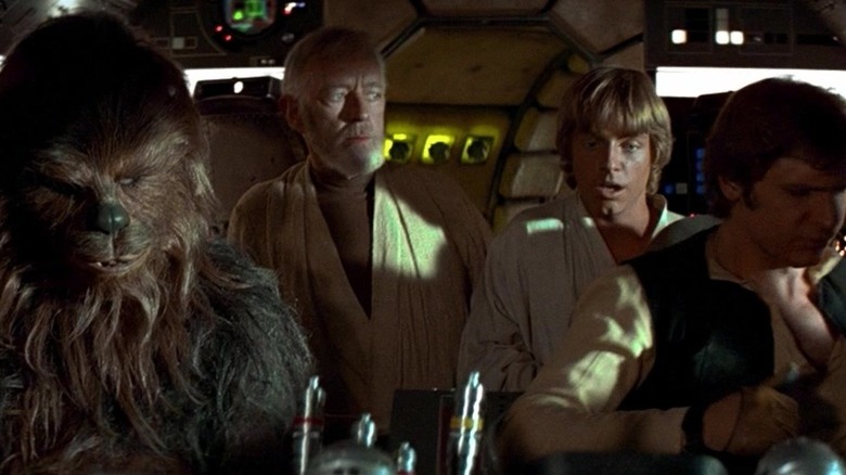 Han and friends on Millennium Falcon