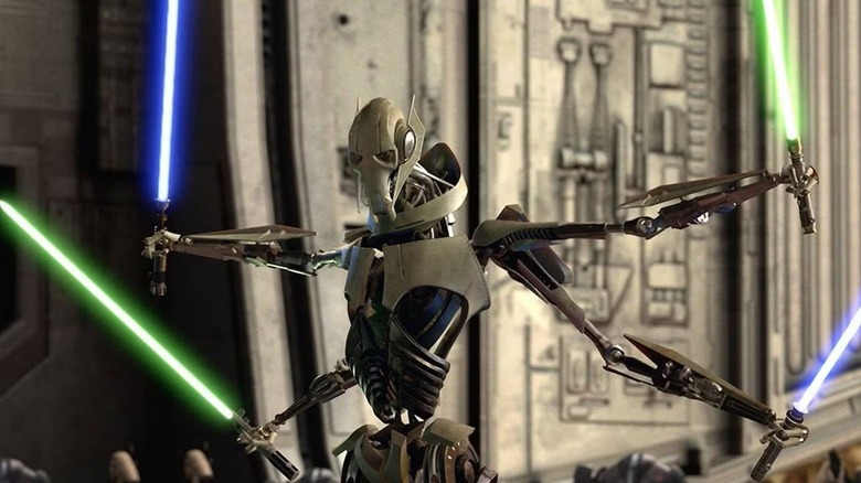 General Grievous wielding four lightsaber in Star Wars: Episode III - Revenge of the Sith