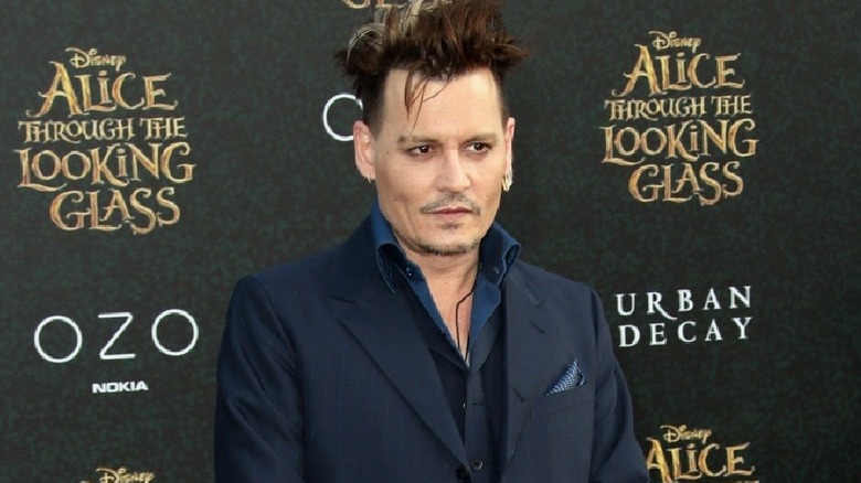 Johnny Depp at the premiere of "Alice Through the Looking Glass"