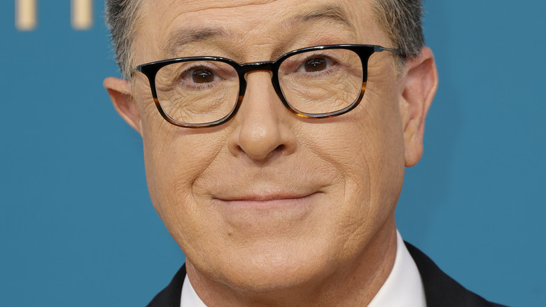 Stephen Colbert smiling at the Emmy Awards