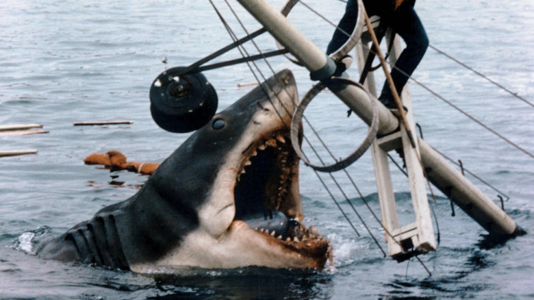 Bruce attacking a ship in "Jaws"