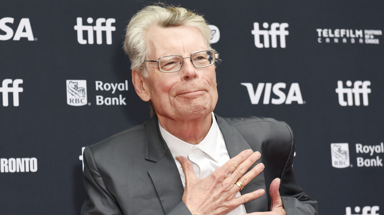 Stephen King touching his chest at the 2024 Toronto International Film Festival