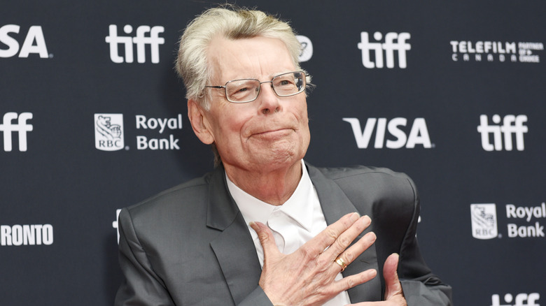 Stephen King touching his chest at the 2024 Toronto International Film Festival