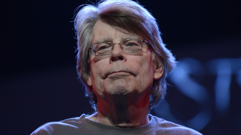 Stephen King on a stage