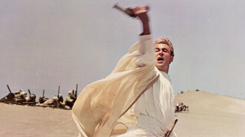 Lawrence waving a pistol in "Lawerence of Arabia"