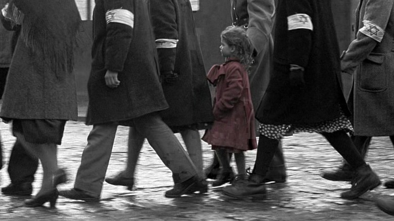 Girl in the red coat in Schindler's List
