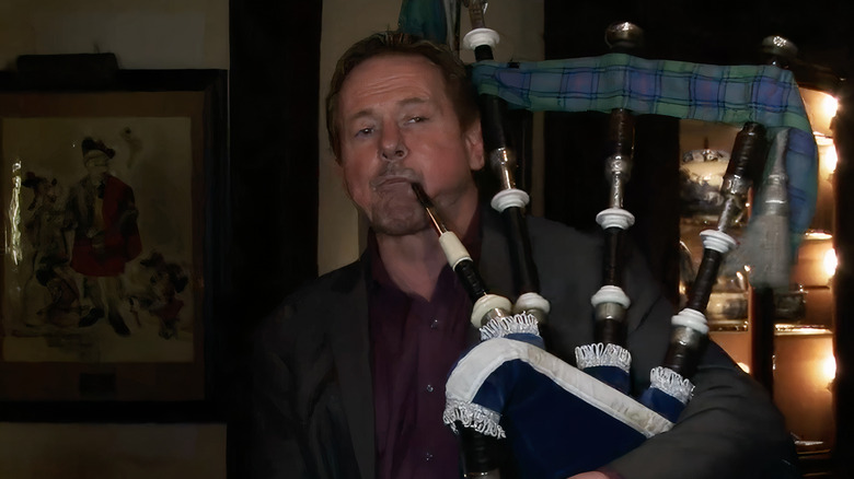 Roddy Piper playing bagpipes
