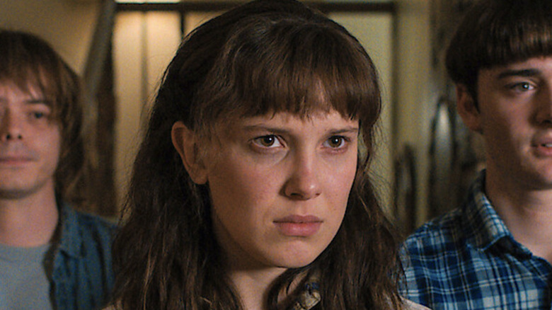 Millie Bobby Brown glaring in Stranger Things 