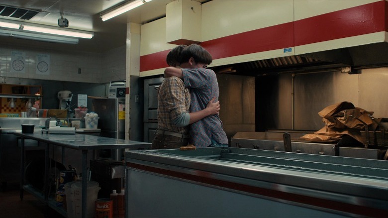 Will and Jonathan Byers hug