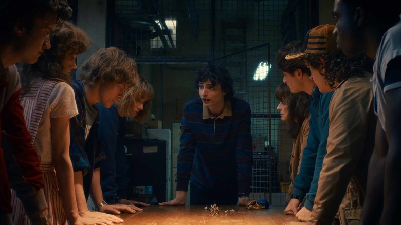 Mike talking to his friends in Stranger Things Season 5