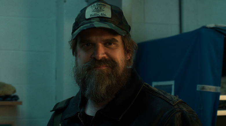 Hopper smirking on "Stranger Things" (2016-2025)