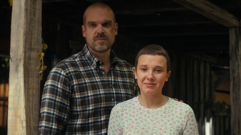 Jim Hopper and Eleven on Stranger Things