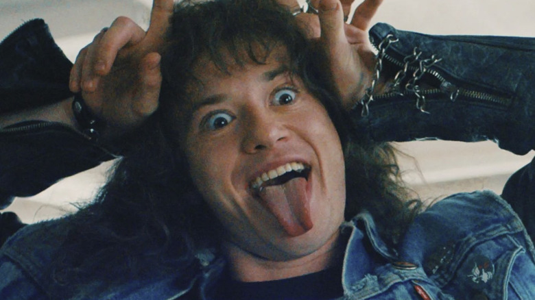Eddie Munson making a funny face in 