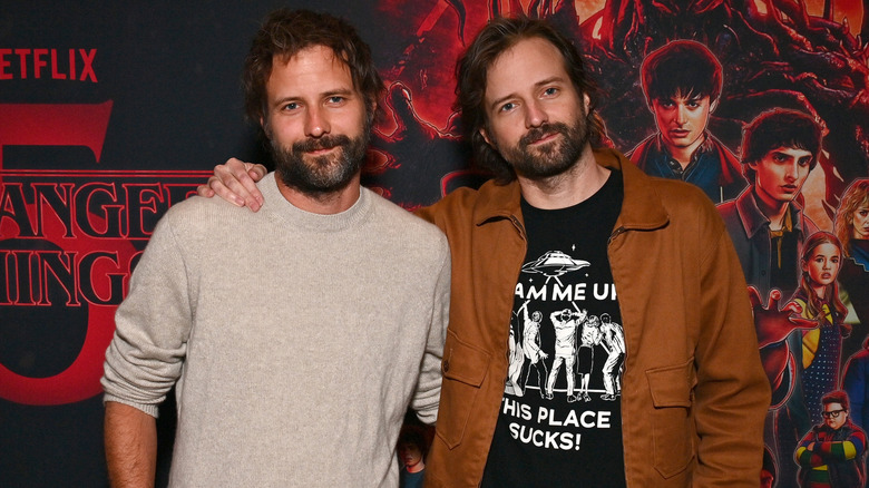 Matt and Ross Duffer at a screening for the "Stranger Things" finale in 2025