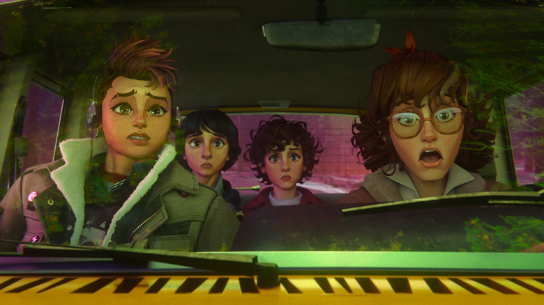 Nikki and her mom drive Mike and El in 