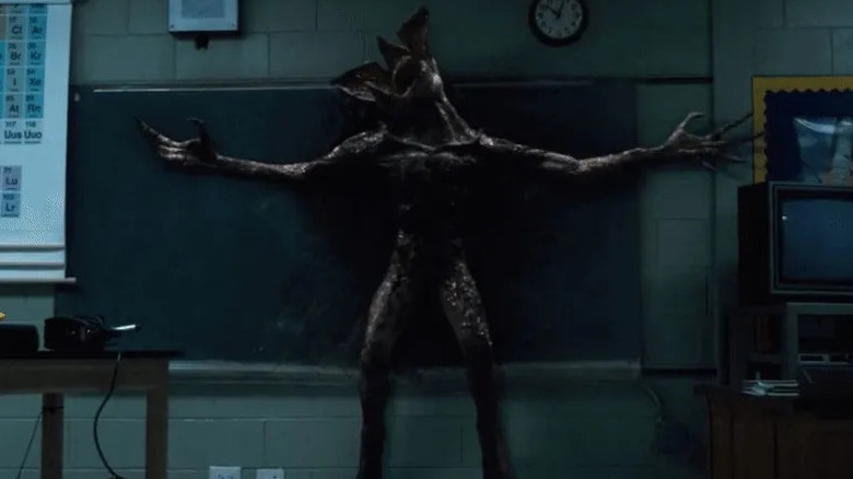 Demogorgon inside classroom on Stranger Things