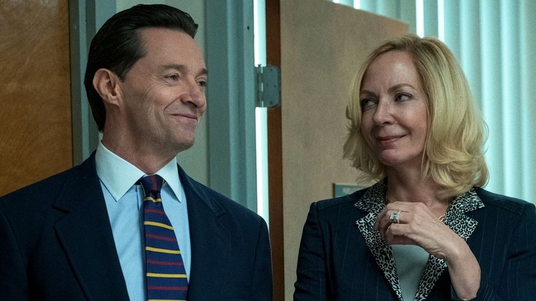 Frank Tassone and Pam Gluckin chatting in Bad Education (2019)