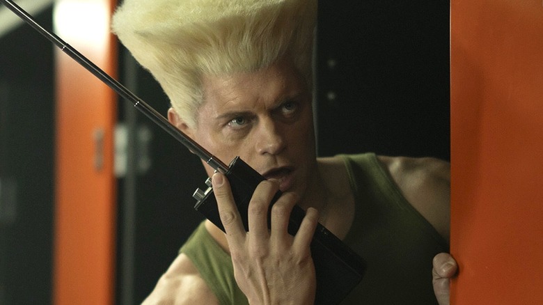 Guile using a walkie talkie in Street Fighter (2026)