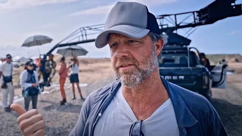 David Leitch on the set of The Fall Guy