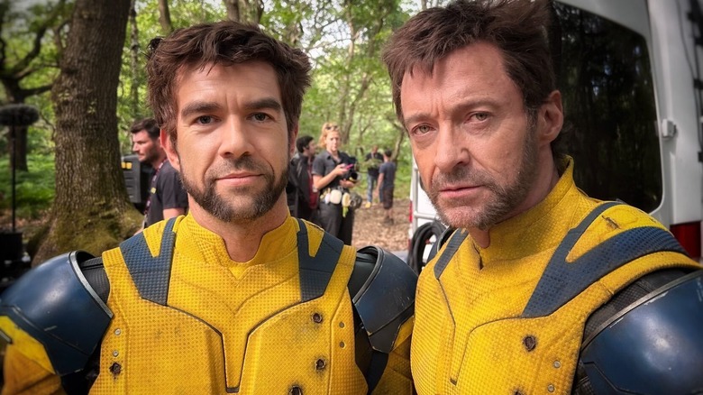 Hugh Jackman and his stunt double Daniel Stevens posing together (2024)