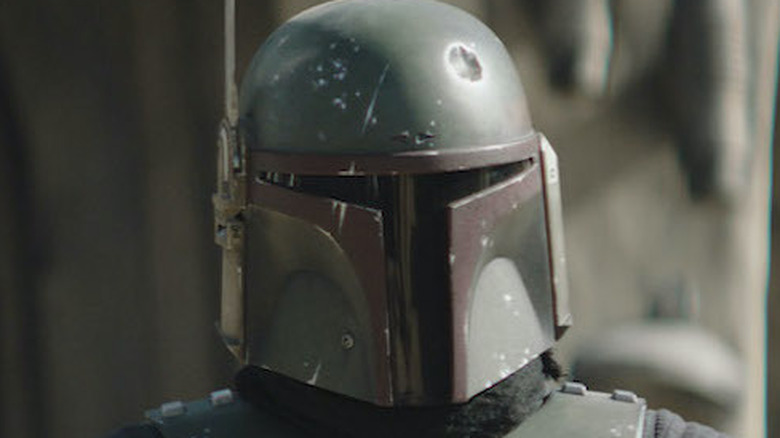 Boba Fett wearing his helmet