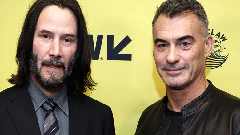 Keanu Reeves and Chad Stahelski posing at a Special Screening of 