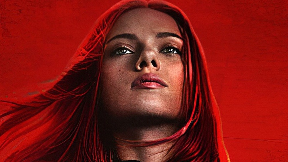 Black Widow Scarlett Johansson red background