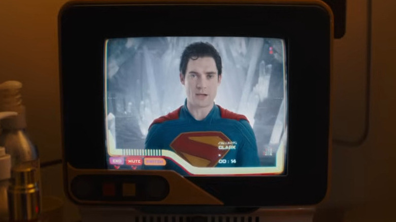 Superman talking on a video call in Supergirl