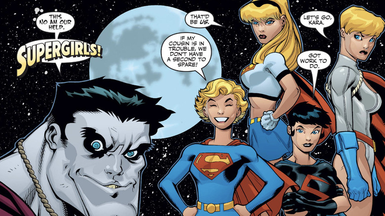 Bizarro presents Supergirl with various alternate Supergirls in Superman/Batman #24 (2006)