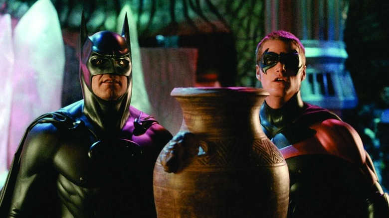 Batman and Robin looking shocked in Batman & Robin (1997)