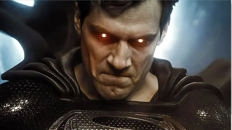 Superman's eyes glowing