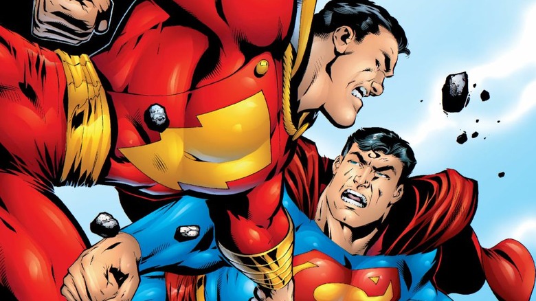 Captain Marvel fighting Superman
