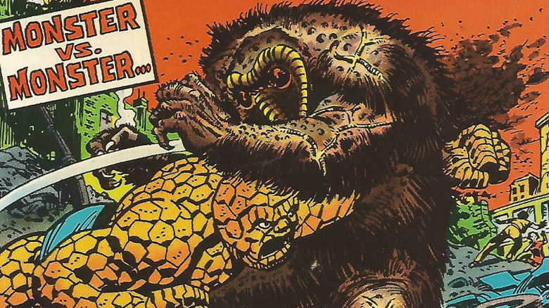 The Thing punching Man-Thing