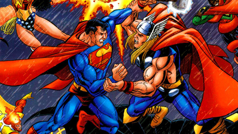 Thor fighting Superman