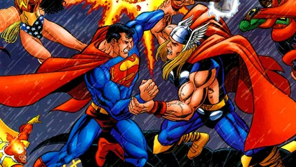 Thor fighting Superman