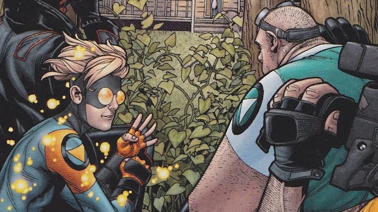 Robbie Baldwin/Speedball by Steve McNiven in "Civil War"