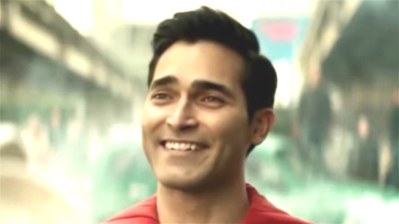 Tyler Hoechlin smiling as Superman 