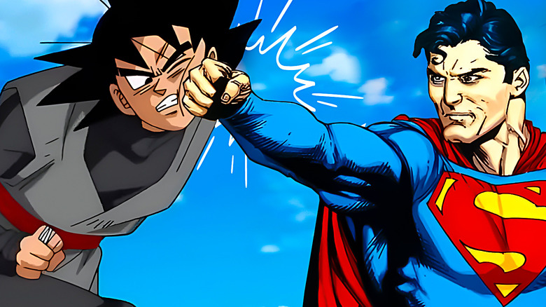 Superman punching Goku