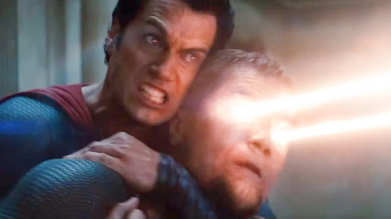 Superman fighting Zod
