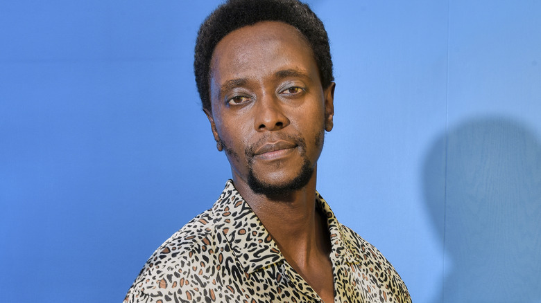 Edi Gathegi leopard print shirt