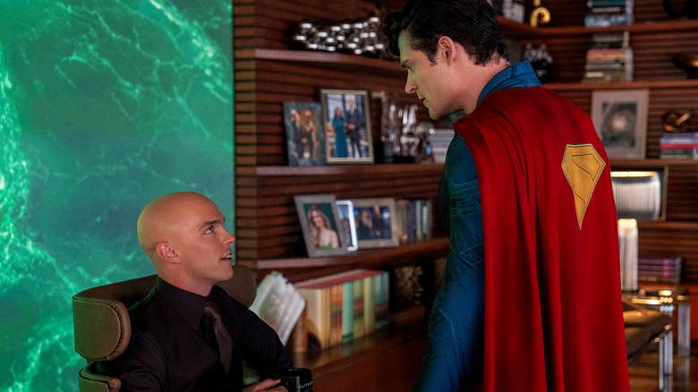 Superman staring at Lex Luthor in "Superman" (2025)